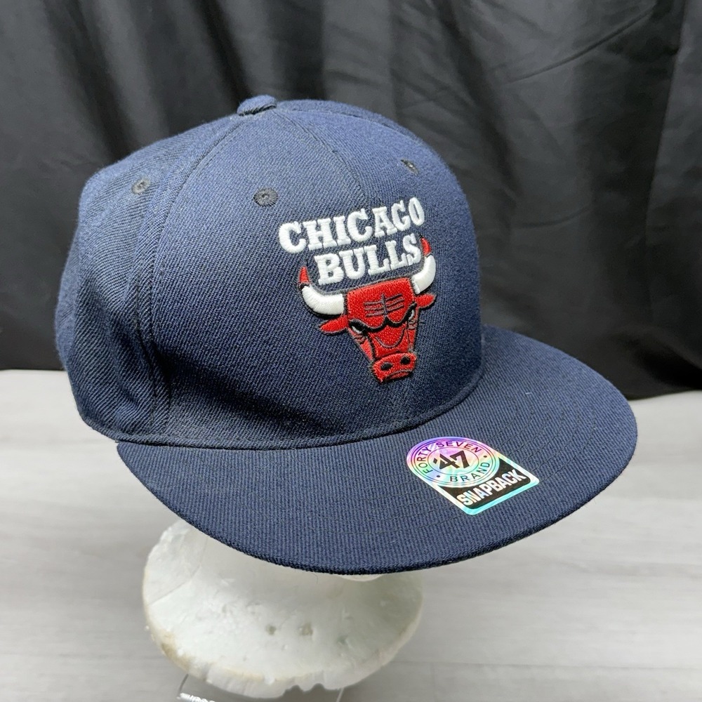 Vintage Chicago Bulls Snapback Hat Black 47 Brand NBA Basketball Cap